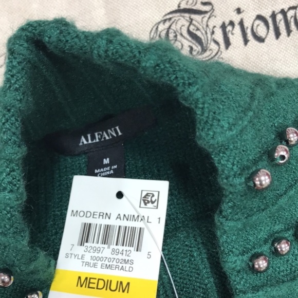 Alfani Embellished Mock-Neck Sweater - Picture 4 of 5